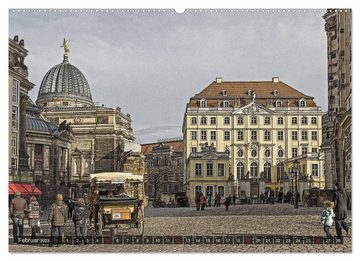 CALVENDO Wandkalender Dresden, Nostalgiekalender (Premium, hochwertiger DIN A2 Wandkalender 2023, Kunstdruck in Hochglanz)