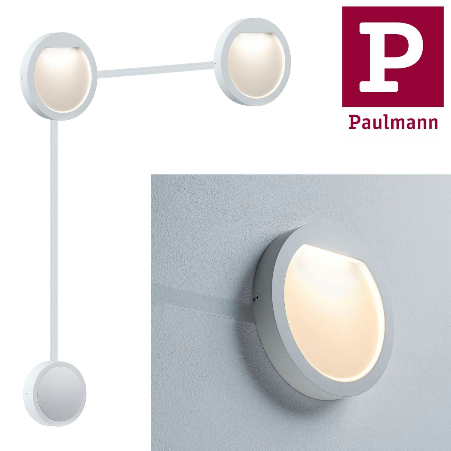 Weiß LED matt Aufbauleuchte Special Wandleuchte Paulmann 2x2,3W Paulmann LED matt, Flow Special Aufbauleuchte Flow 160mm Set Weiß 2x2,3W Paulmann 160mm Set
