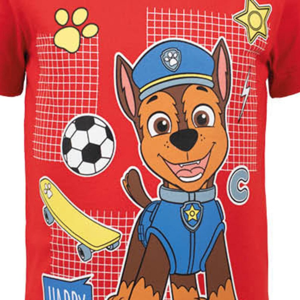 PAW PATROL Print-Shirt Paw Patrol Chase Kinder Jungen kurzarm T-Shirt Shirt Gr. 92 bis 128, Baumwolle