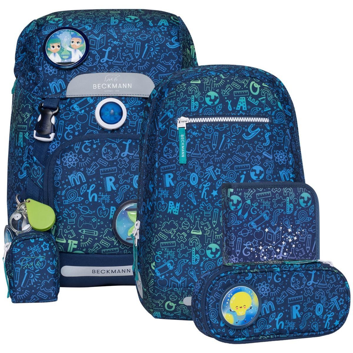Beckmann Schulranzen Classic (6tlg., inkl. Sportrucksack, Federmäppchen, Schlamperrolle und Buttons)