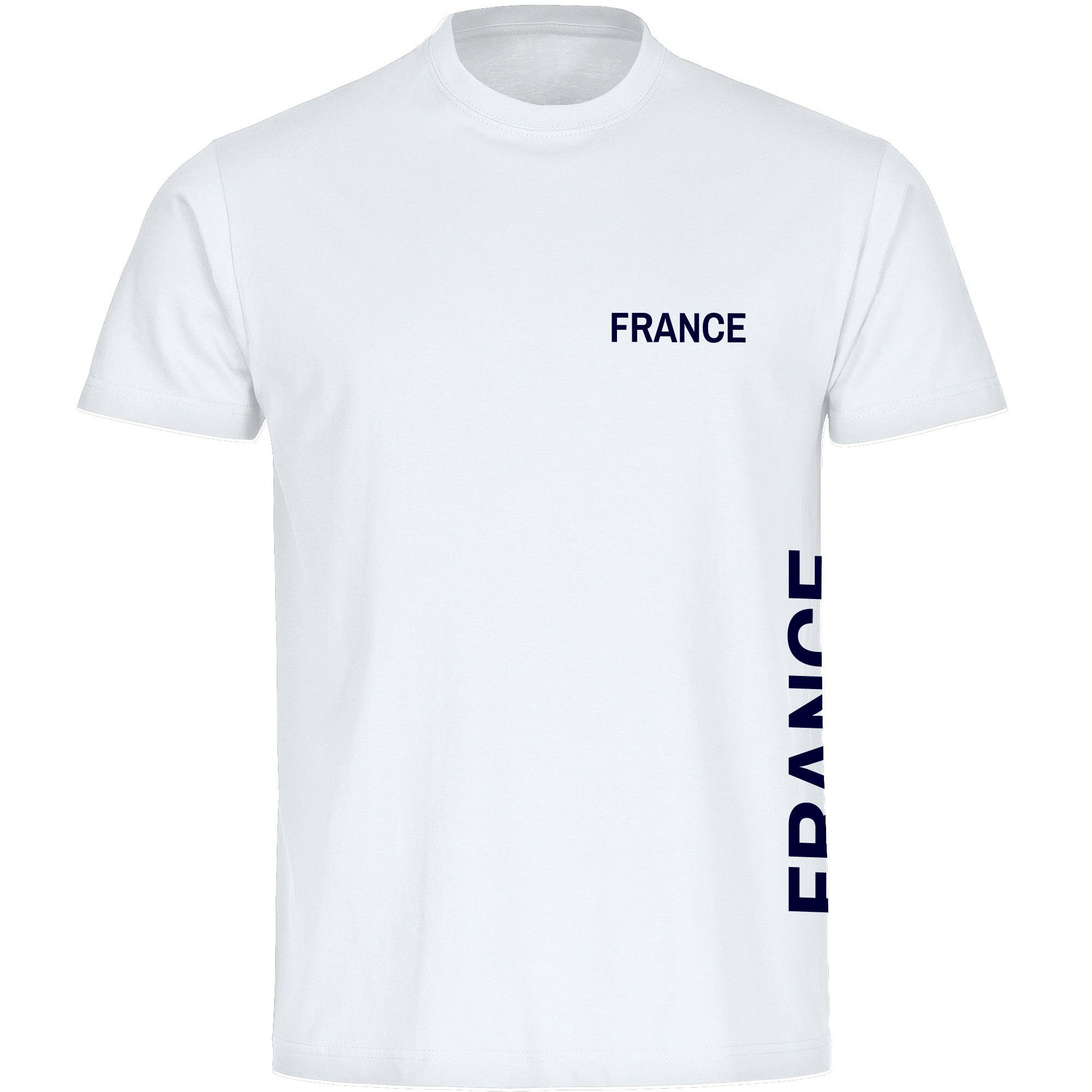 multifanshop T-Shirt Kinder France - Brust & Seite - Jungen Mädchen Shirt Fanartikel