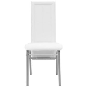 vidaXL Esszimmerstuhl Esszimmerstühle 4 Stk. Weiß Kunstleder (4 St)