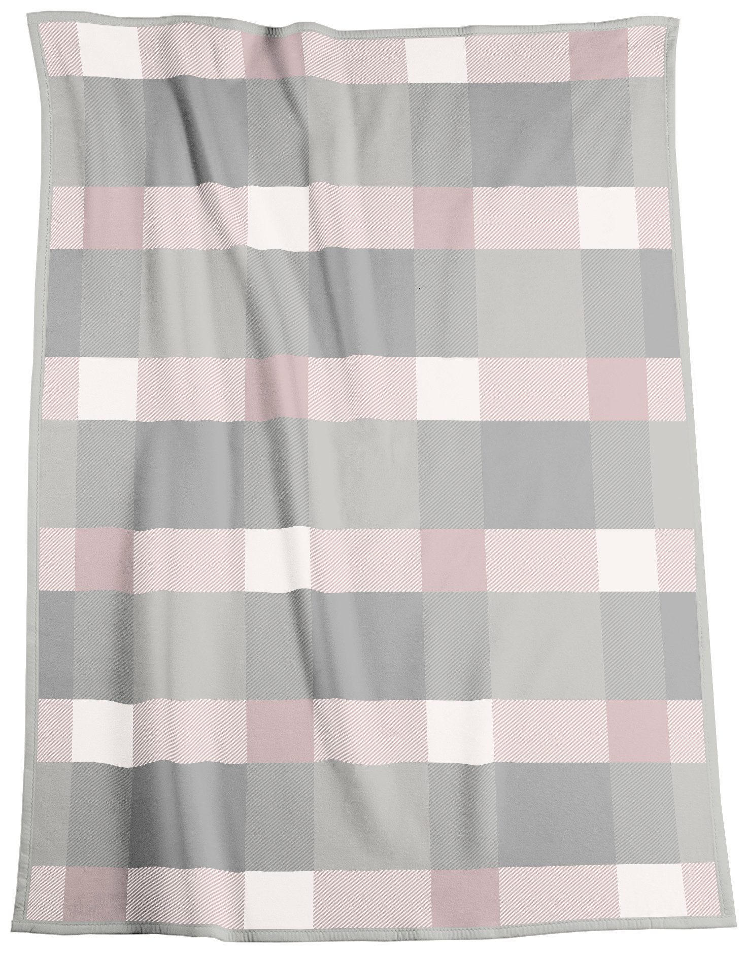 Wohndecke Check rosa, karierte Kuscheldecke in günstig online kaufen