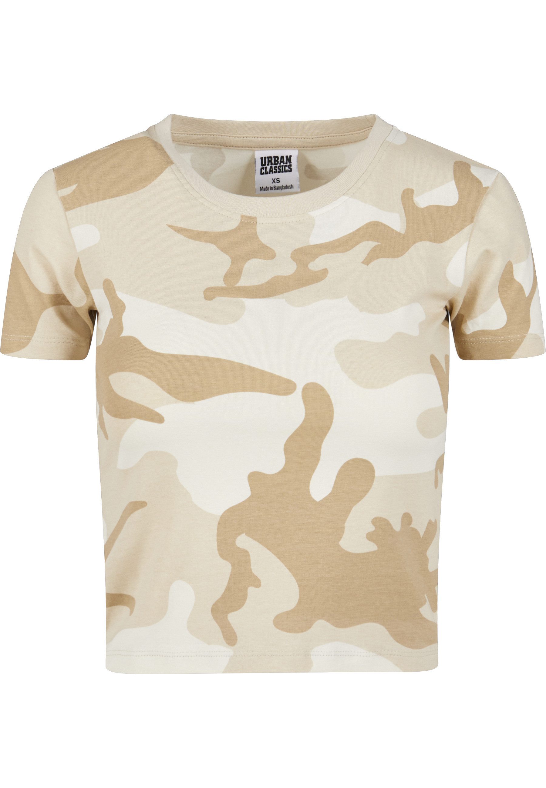 T-Shirt Urban Classics Damen Ladies Cropped Camo Tee