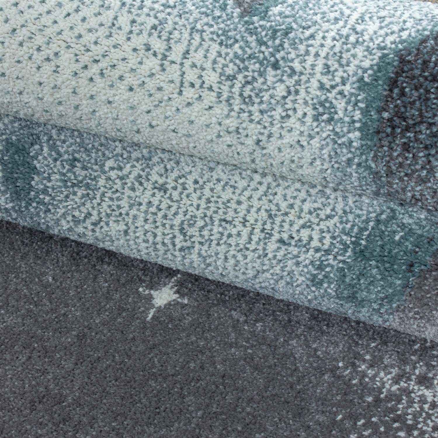 Giantore, süßer blau Höhe: höhe Teppich Kinderteppich Flor 7 Eisbär mm rechteck, 10mm,