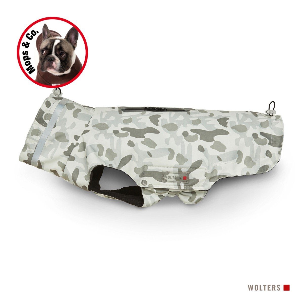 Wolters Hundemantel Outdoorjacke Camouflage für Mops & Co. grau