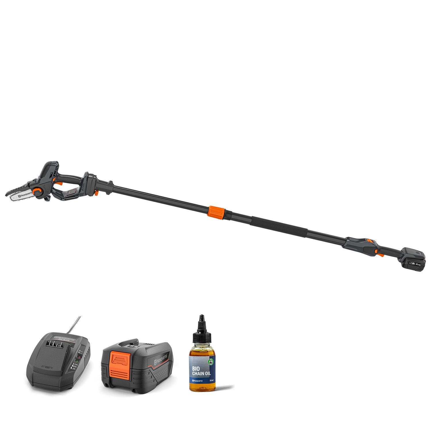 Husqvarna Akku-Kettensäge Aspire P5-P4A, 12 cm Schwertlänge, klein, kompakt, Astsäge für Äste bis 75 mm