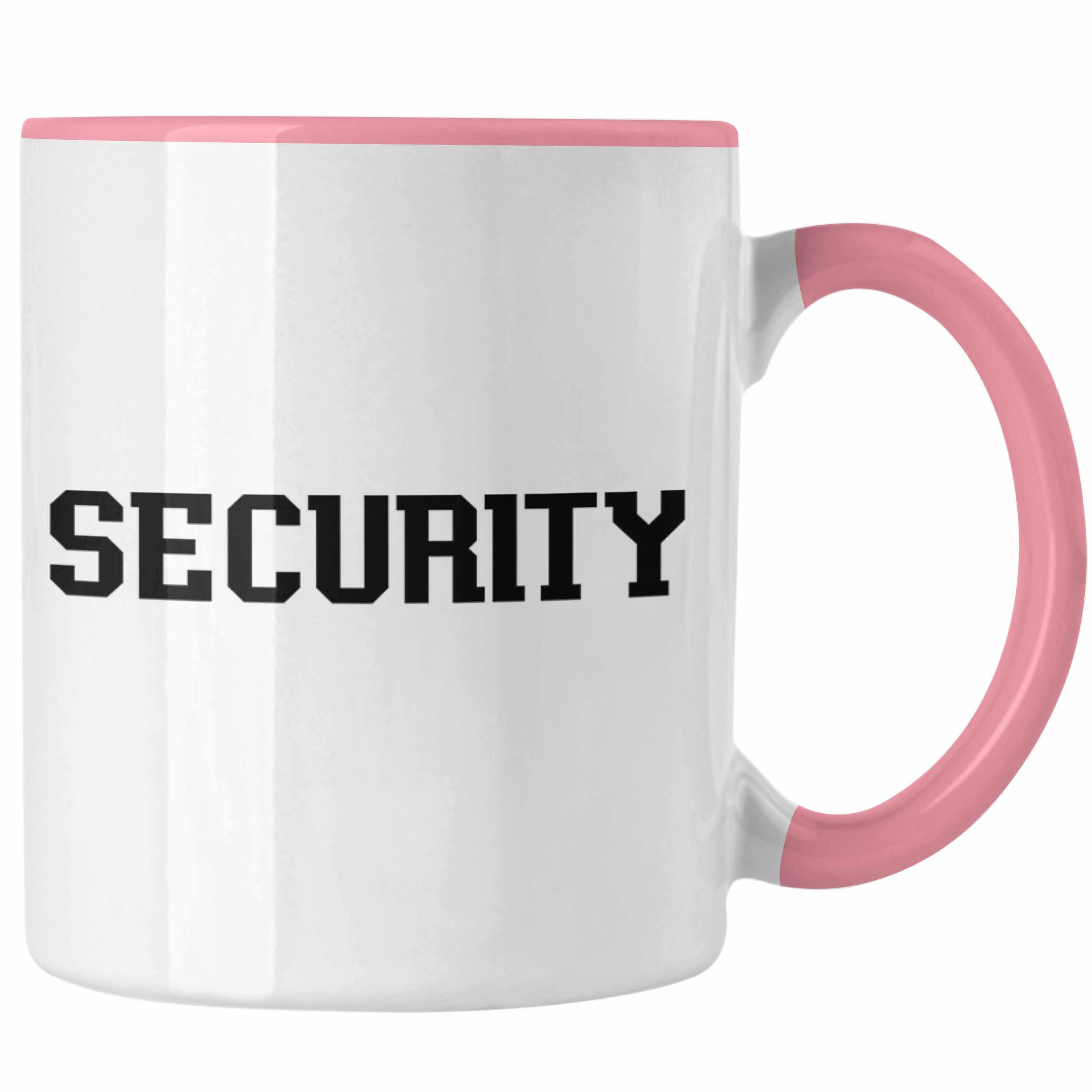 Trendation Tasse Security Tasse für Türsteher Wächter Geschenk für Beschützer Rosa