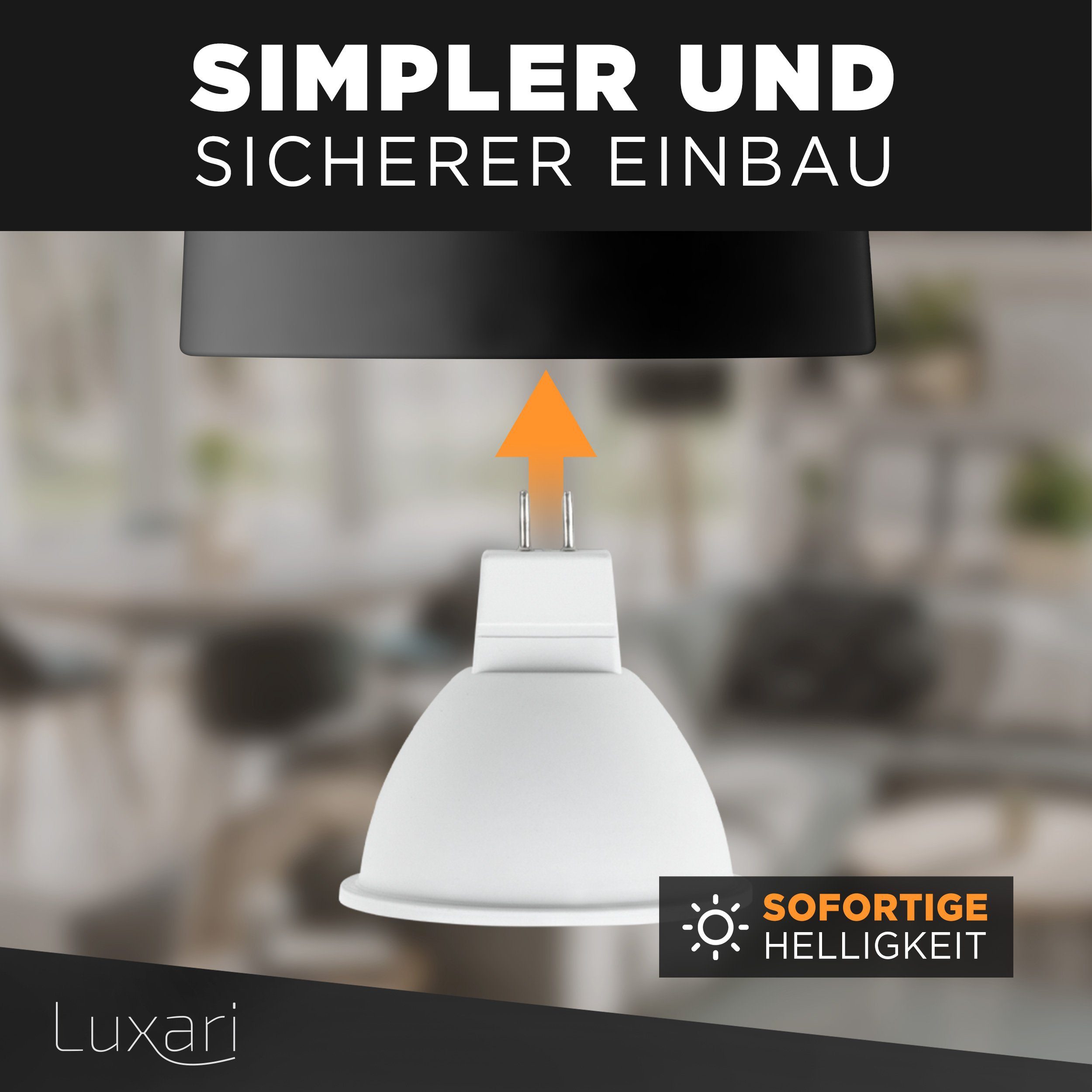 Lampe LED, LED fest MR16 integriert Luxari − GU5.3 LED LED Luxari Deckenleuchte [10x]