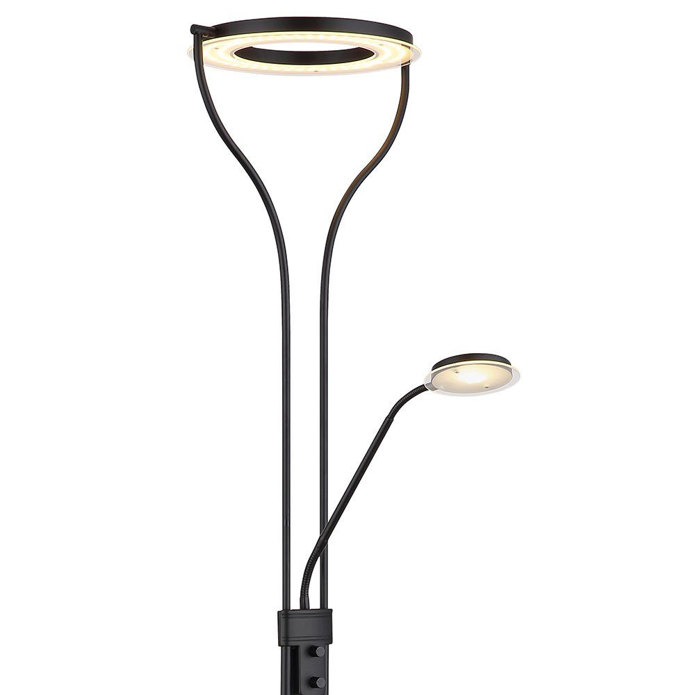 schwarz LED-Leuchtmittel Metall 35 Warmweiß, cm fest L Stehlampe, Wohnzimmerlampe Lesespot Stehlampe Globo verbaut, LED Deckenfluter