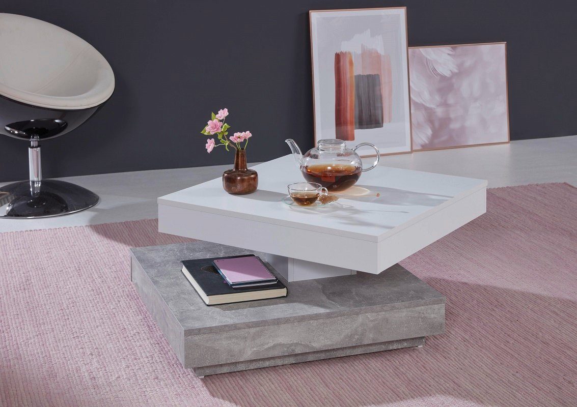 trendteam Couchtisch Couchtisch Wohnzimmertisch Universal, Beton Stone (no-Set)