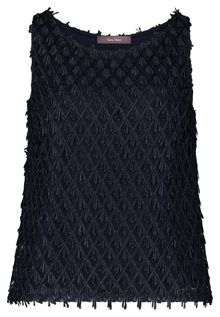 Blusentop Bluse Kurz ohne Arm