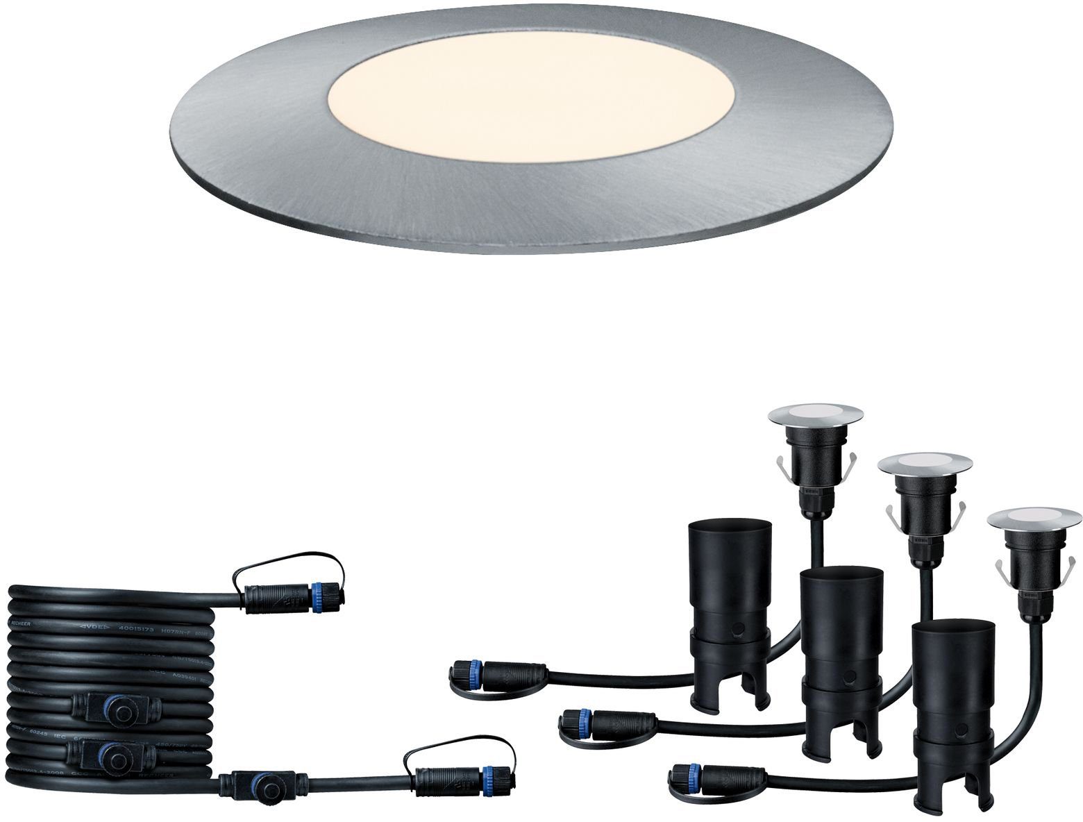 Plug & Shine, Wohnzimmerlampe Paulmann Deckenleuchte & LED Stoff, Plug Warmweiß, fest Textil, integriert, Shine, Einbauleuchte LED-Modul, LED Ø32cm,