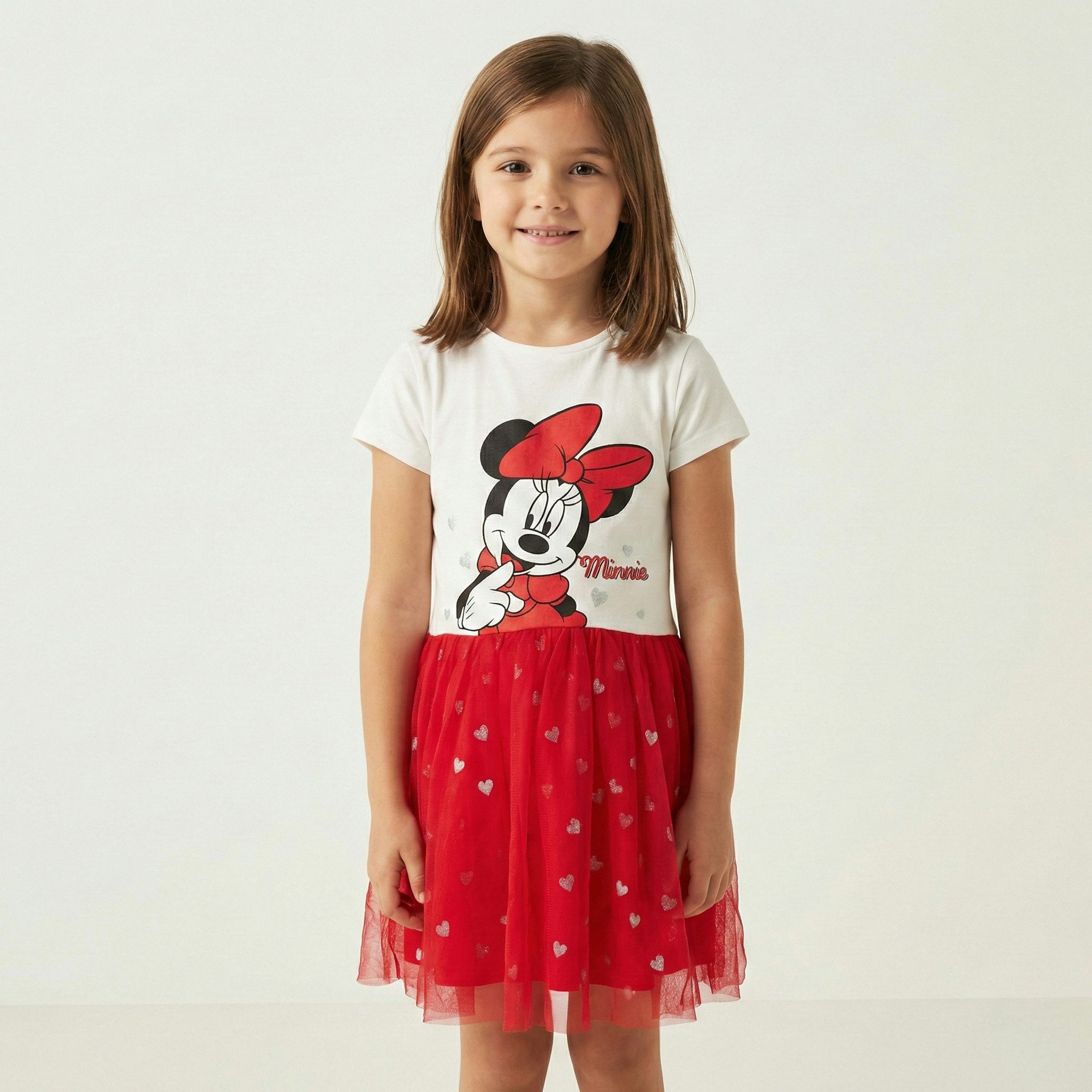 Disney Tüllkleid Disney Minnie Maus Kinder Mädchen Sommerkleid Kleid 100% Baumwolle, Gr. 92 bis 128