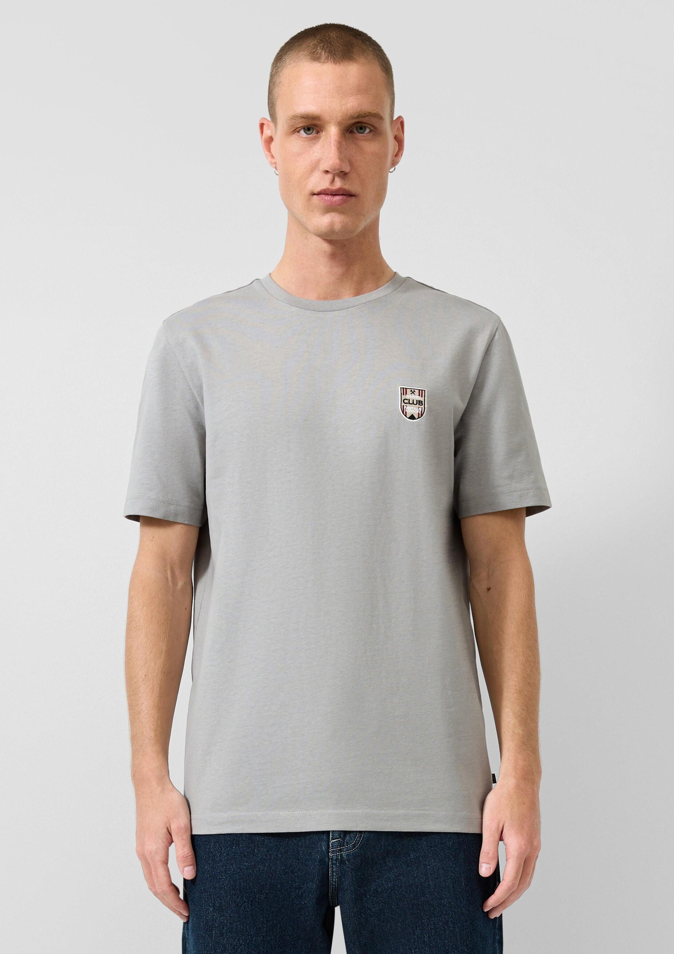 QS Kurzarmshirt T-Shirt T-Shirt mit Patch