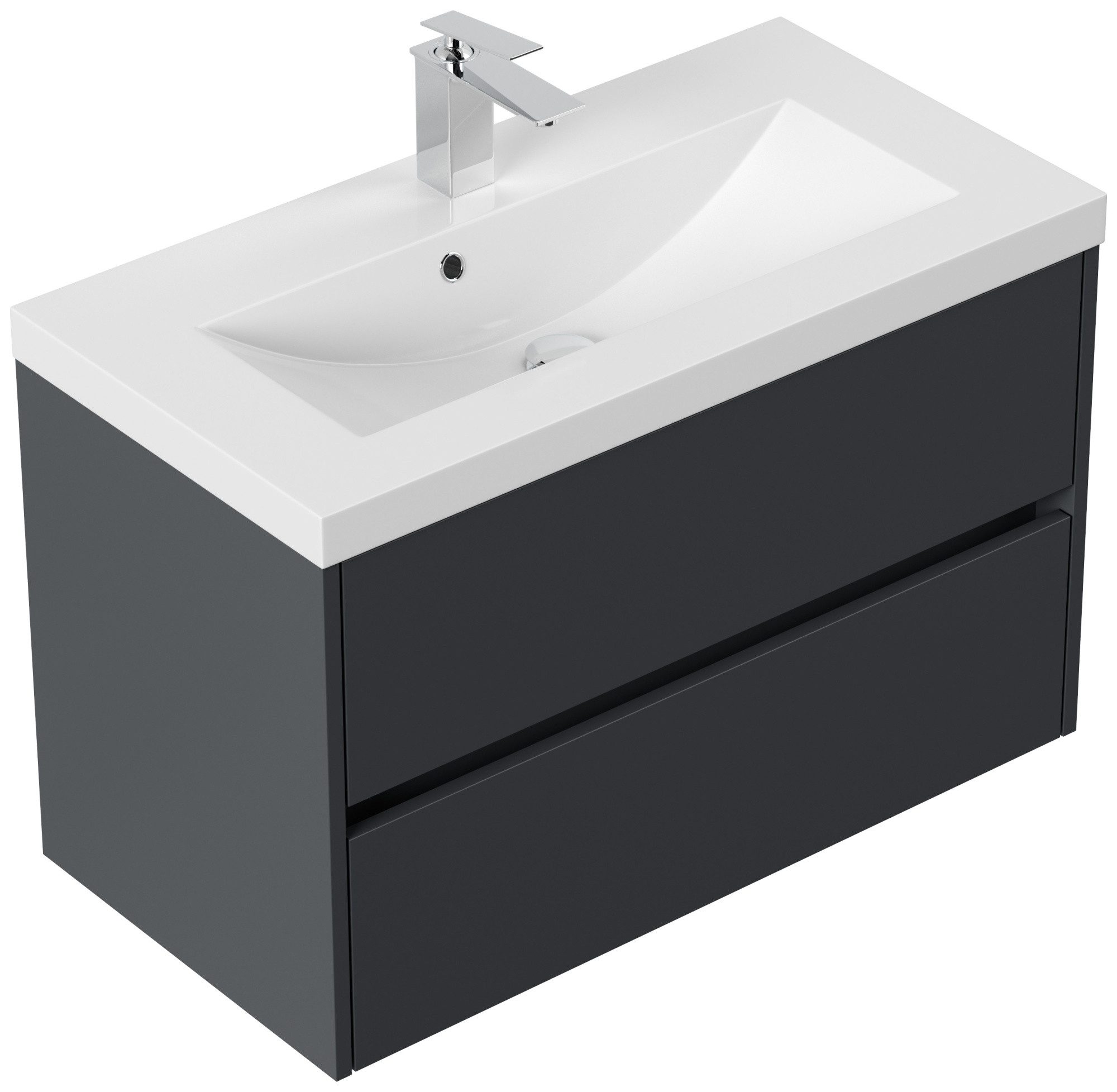 Magnolia Home Badmöbel-Set Badmöbel Melora 80cm grafit