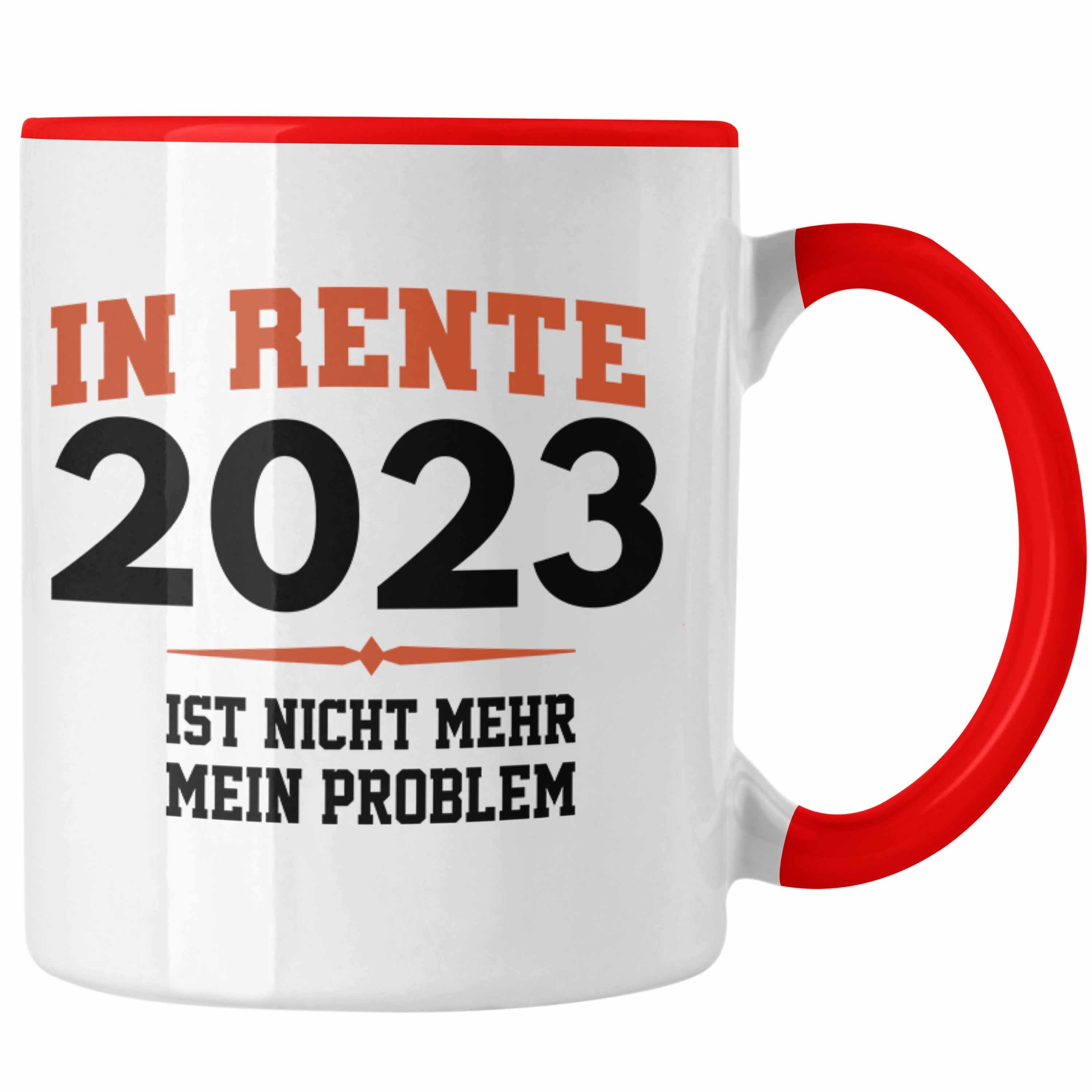 Trendation Tasse Trendation - Renter 2023 Tasse Ruhestand Geschenk Rente Rot