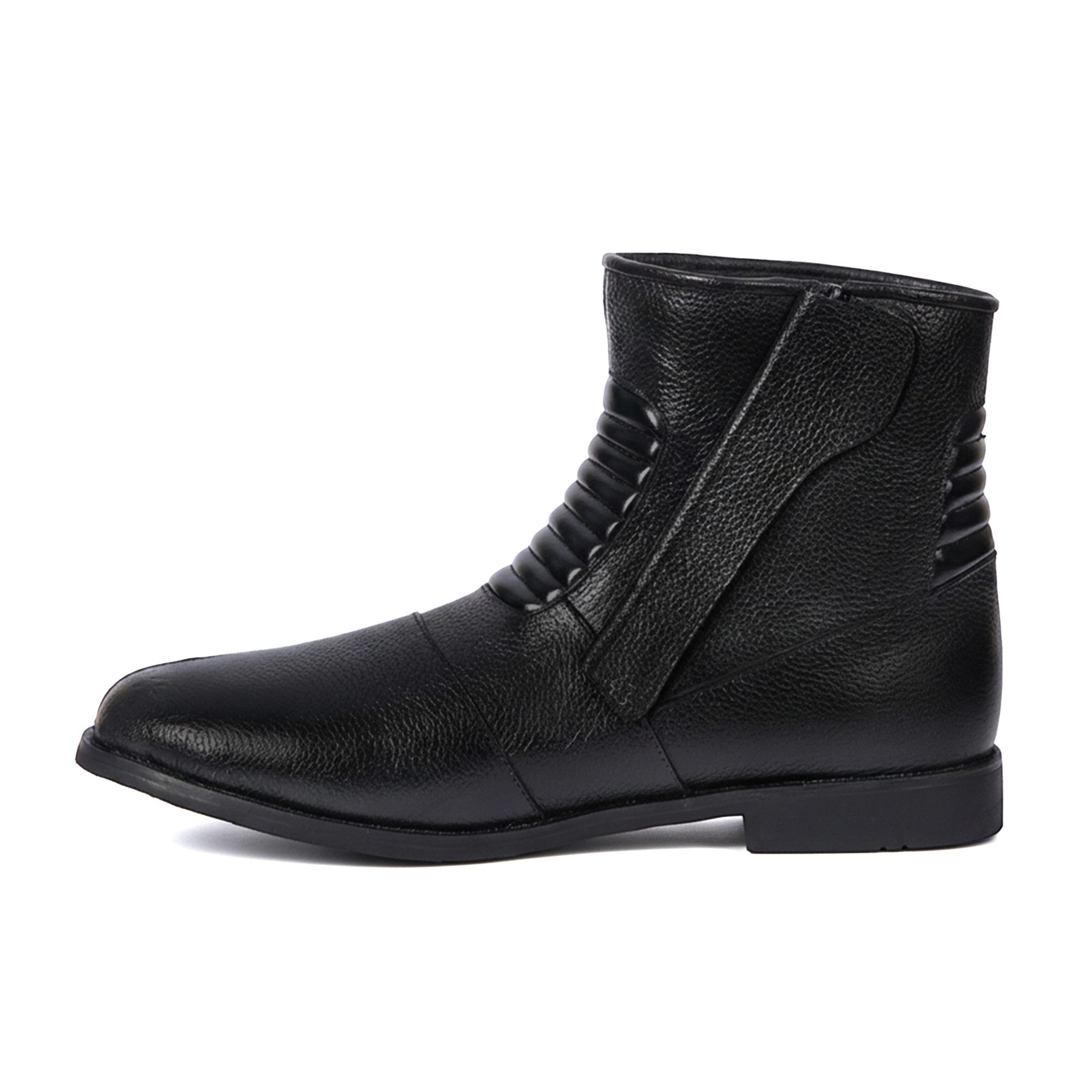 German Wear GW413-S Motorradstiefel Biker Stiefel Motorradschuhe Glattleder Schwarz