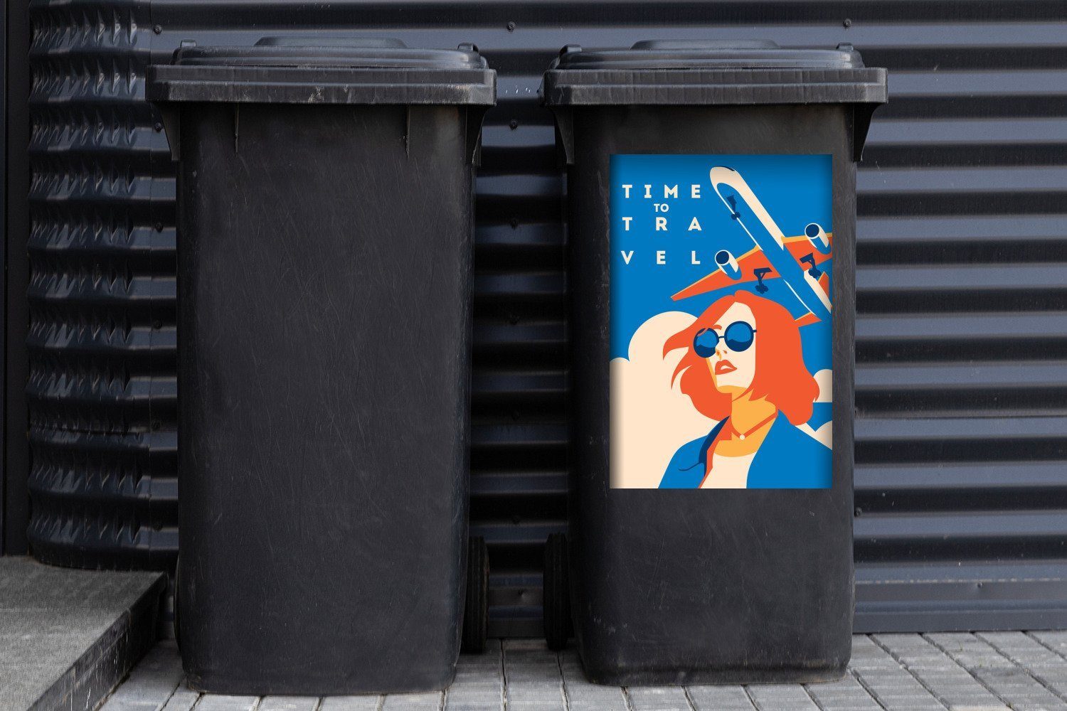 Abfalbehälter MuchoWow Sommer Frau St), - Zauberspruch Mülleimer-aufkleber, Wandsticker - Mülltonne, Container, (1 Sticker,