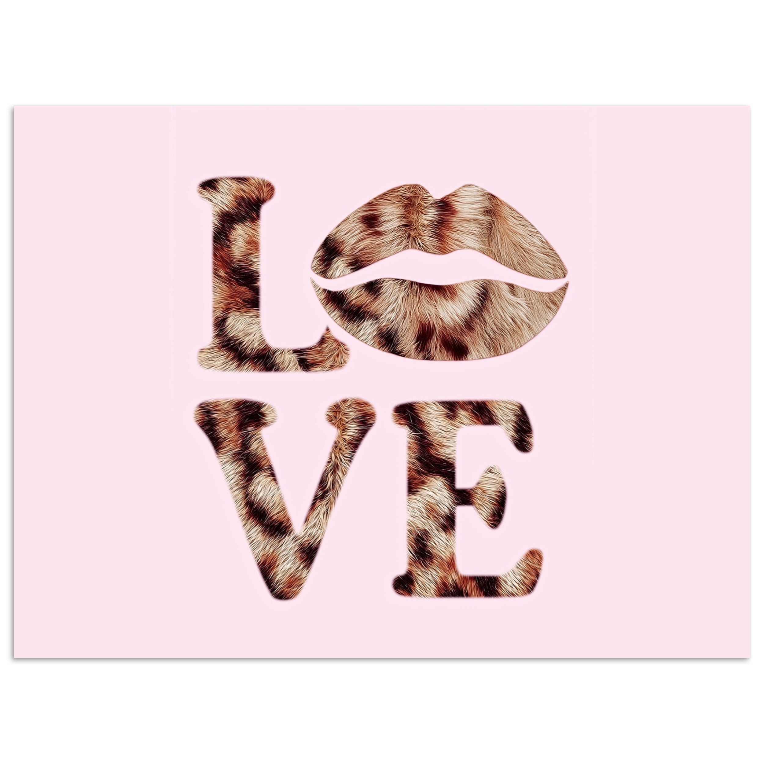 MuchoWow Poster Text - Liebe - Panthermantel - Hellrosa, (1 St), Poster ohne Rahmen, Wandbild, Wandposter, 40x30 cm