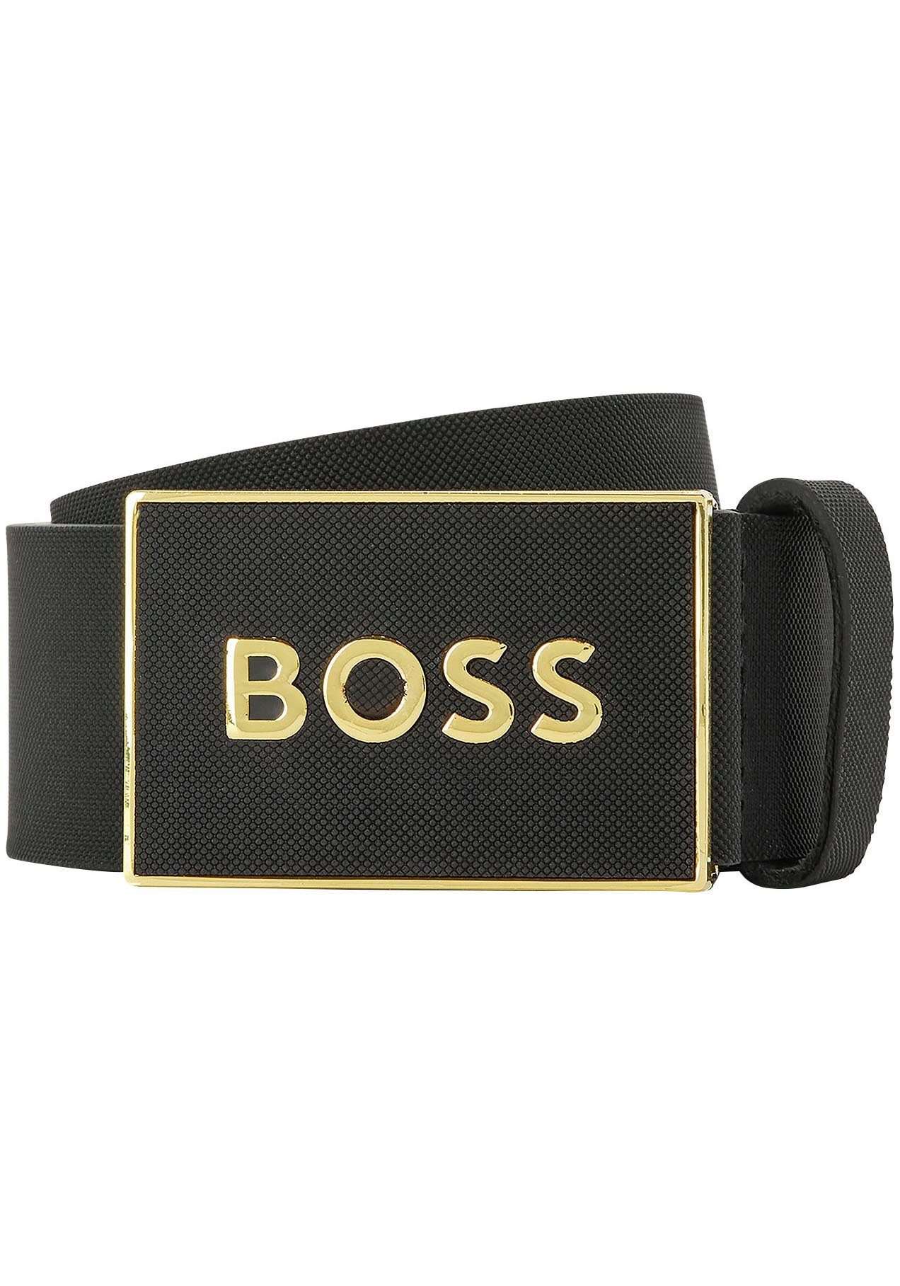 BOSS Ledergürtel Boss_Icon-S1_Sz40 mit BOSS-Logo-Prägung auf der Koppelschl günstig online kaufen