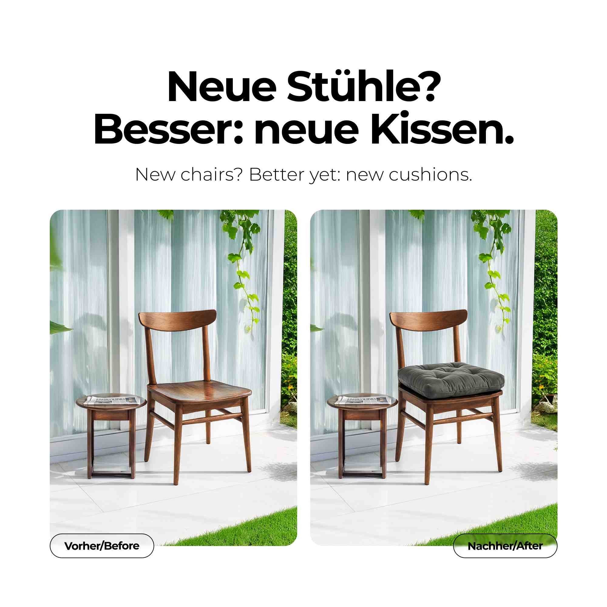 etérea Himmlische Qualität Sitzkissen etérea Heidi Sitzkissen und Stuhlkissen 42x42 cm - – Bild 4 von 5