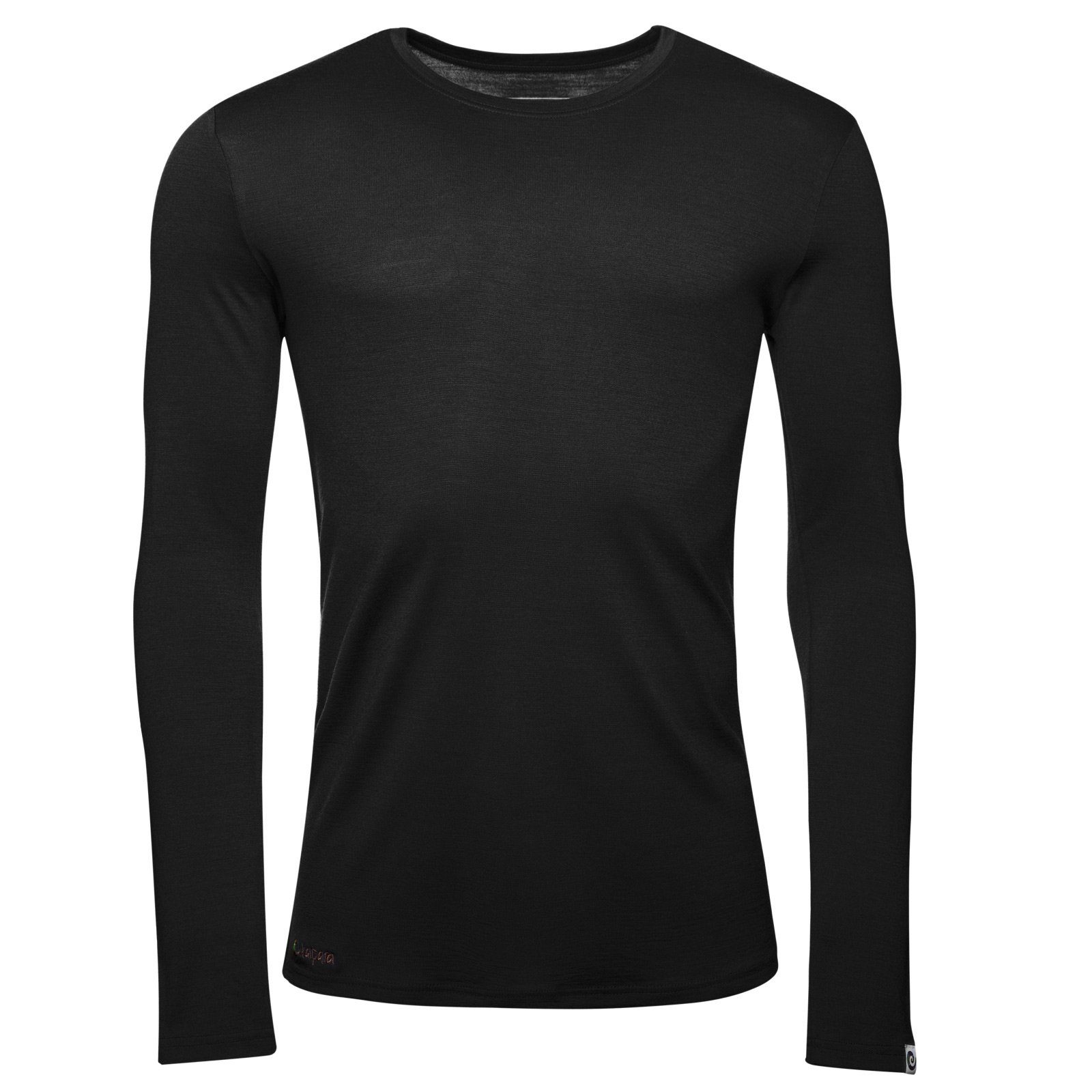 Kaipara - Merino Sportswear Unterhemd Merino Herren-Unterhemd Slimfit 200g warm (1-St) aus reiner Merinowolle Made in Germany Schwarz