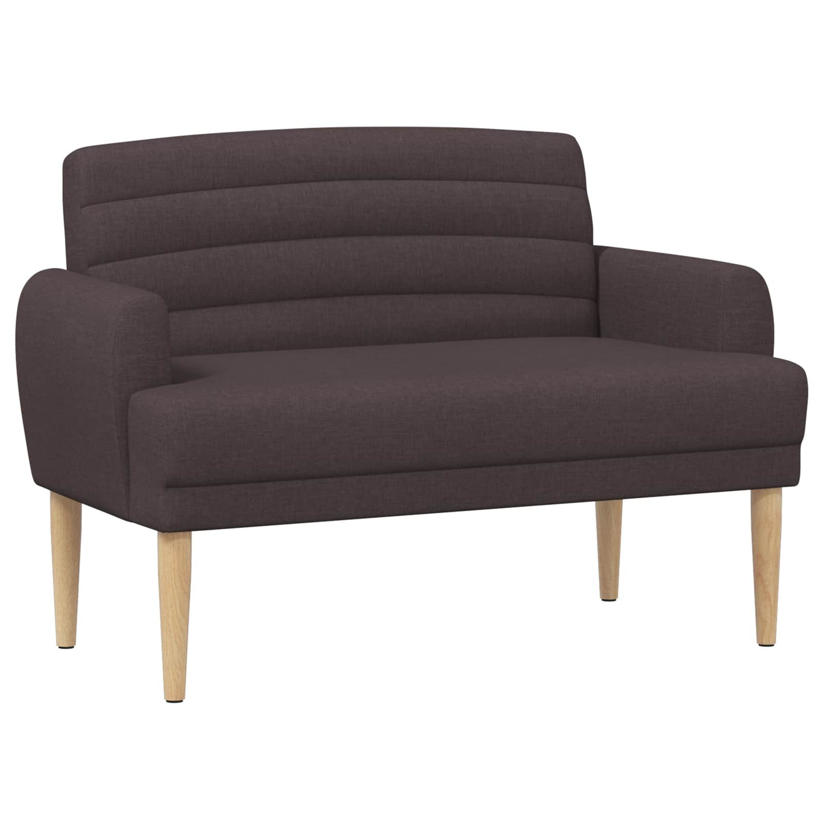 vidaXL Sitzbank Zweisitzer mit Knopfheftung Dunkelbraun 116 x 67 x 80 cm Stoff (1-St), Zweisitzer mit Knopfheftung Dunkelbraun 116 x 67 x 80 cm Stoff