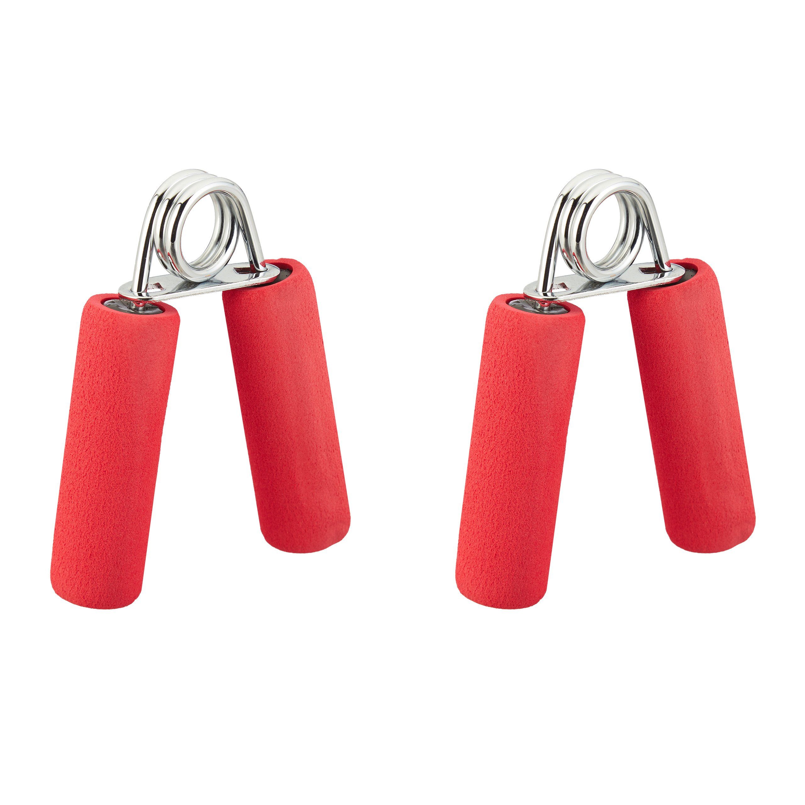 Silber Rot Fingertrainer Set, relaxdays Handmuskeltrainer Rot 2er