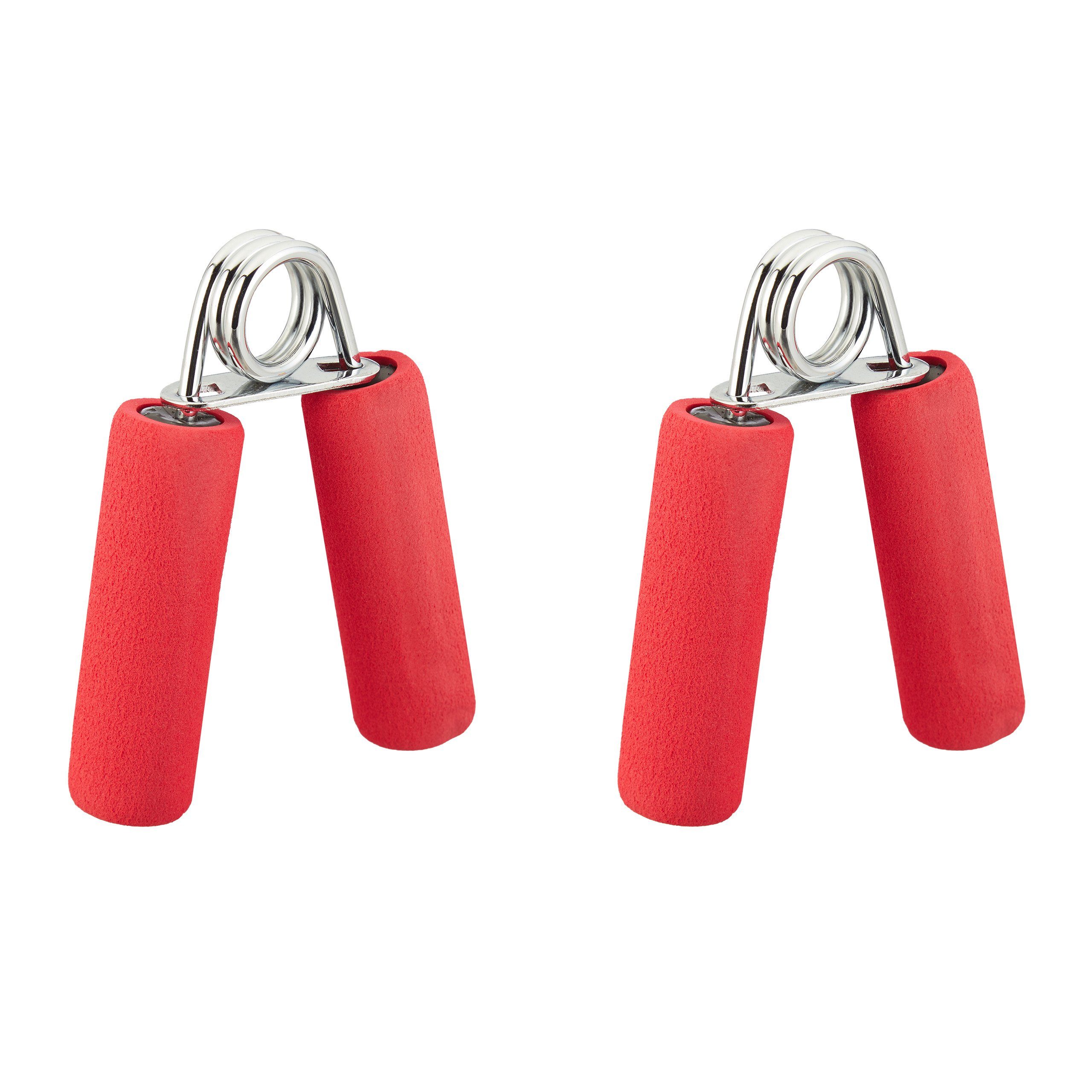 relaxdays Handmuskeltrainer Fingertrainer 2er Set (2-St), rot