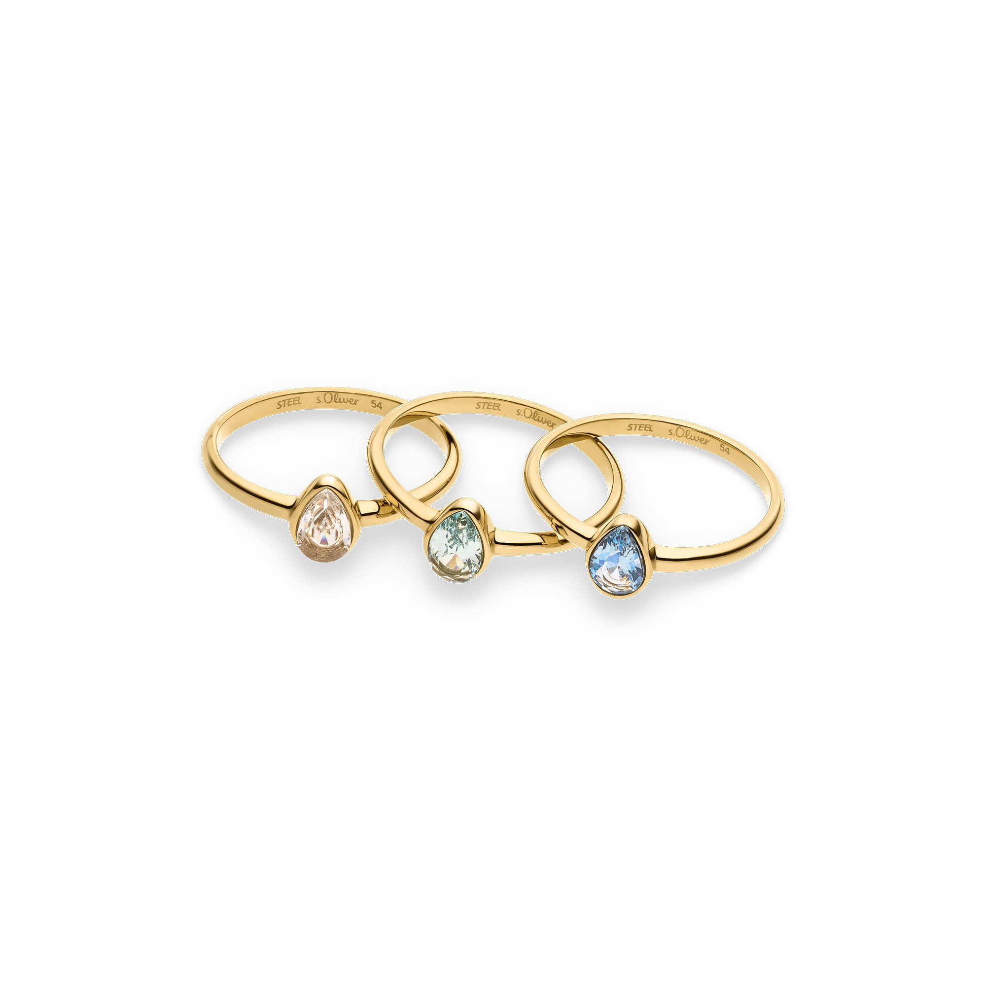 s.Oliver Ring-Set Elegant Stones (Set, 3-tlg), mit Zirkonia (synth)