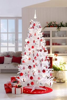 my home Weihnachtsbaumkugel Advent, Weihnachtsdeko rot, Christbaumschmuck, Christbaumkugeln Glas (30 St), mundgeblasen und handdekoriert
