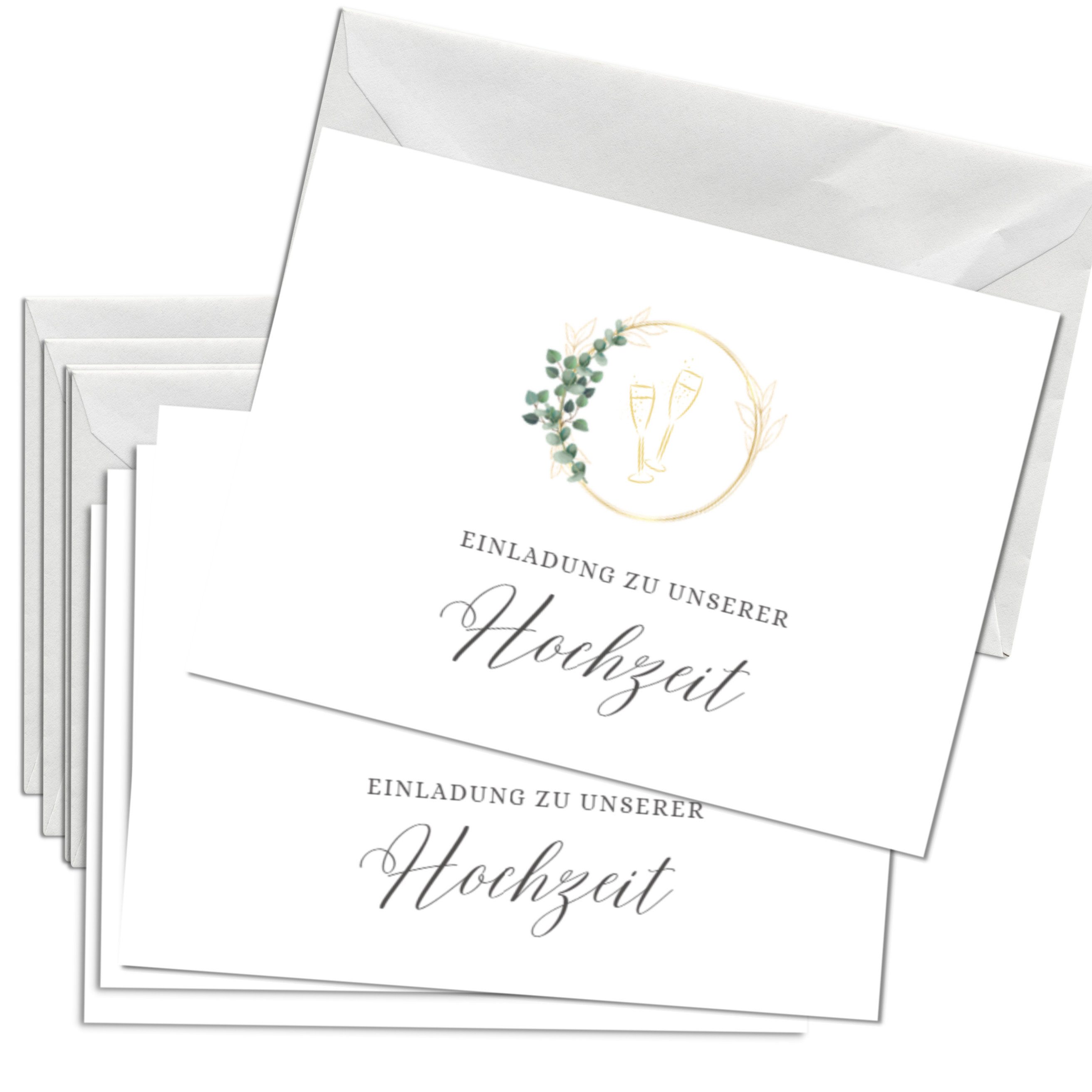 Briefzauber Einladungskarten 12x Hochzeit Einladungskarten mit 12x Umschlägen
