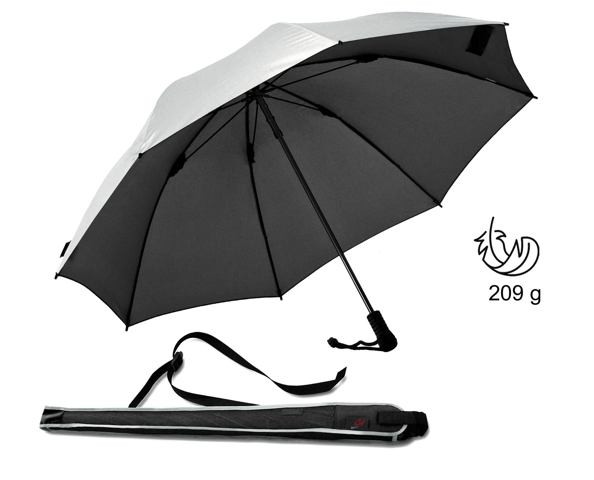 EuroSCHIRM® Stockregenschirm Swing liteflex, silber, Schultertragegurt, günstig online kaufen