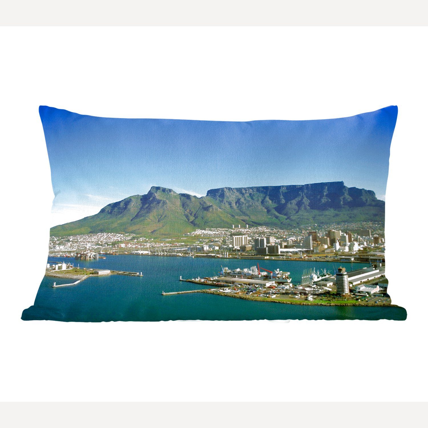 MuchoWow Dekokissen Kapstadt mit dem Tafelberg im Hintergrund, Wohzimmer Dekoration, Zierkissen, Dekokissen mit Füllung, Schlafzimmer