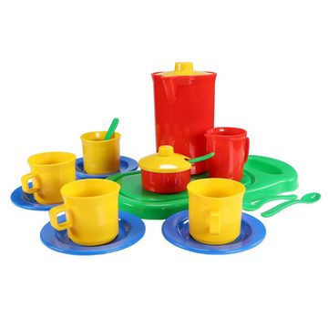 dantoy Kinder-Küchenset Kinder Kaffee Set mit Tassen Kännchen Brettchen 32 teilig 8 Personen
