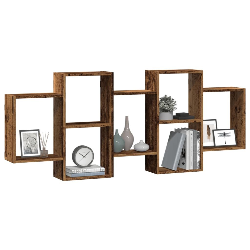 vidaXL Wandregal 159 x 18 x 65 cm Wandregal Altholz-Optik 159x18x65 cm Spanplatte