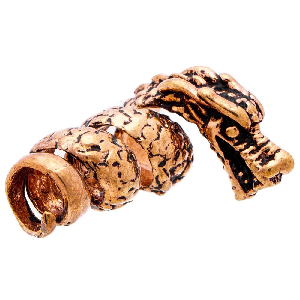 HOPLO Kettenanhänger Bartperle und Lockenperle Drache Bronze Schmuck