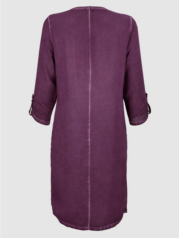 Paola Kleid in modischer oil dyed Waschung in rosa