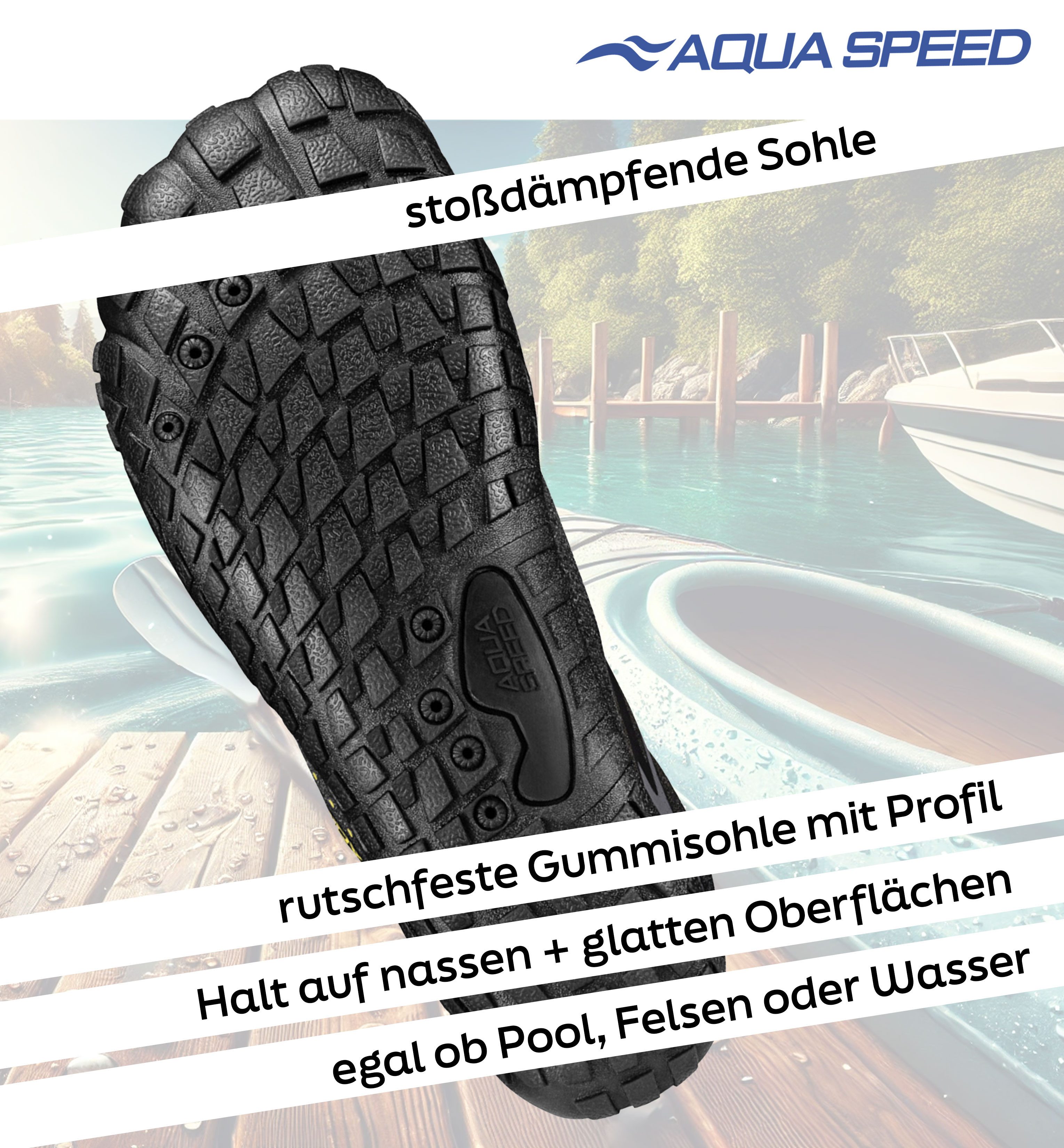 Aqua Speed Nautilus Schwimmschuhe Gr. 39 – Rosa + Handtuch im Set Wasserschuh (Wasserschuhe für Garten, Steg & Strand – praktisch & stabil) Lässt sich einfach reinigen – ausspülen, trocknen, fertig