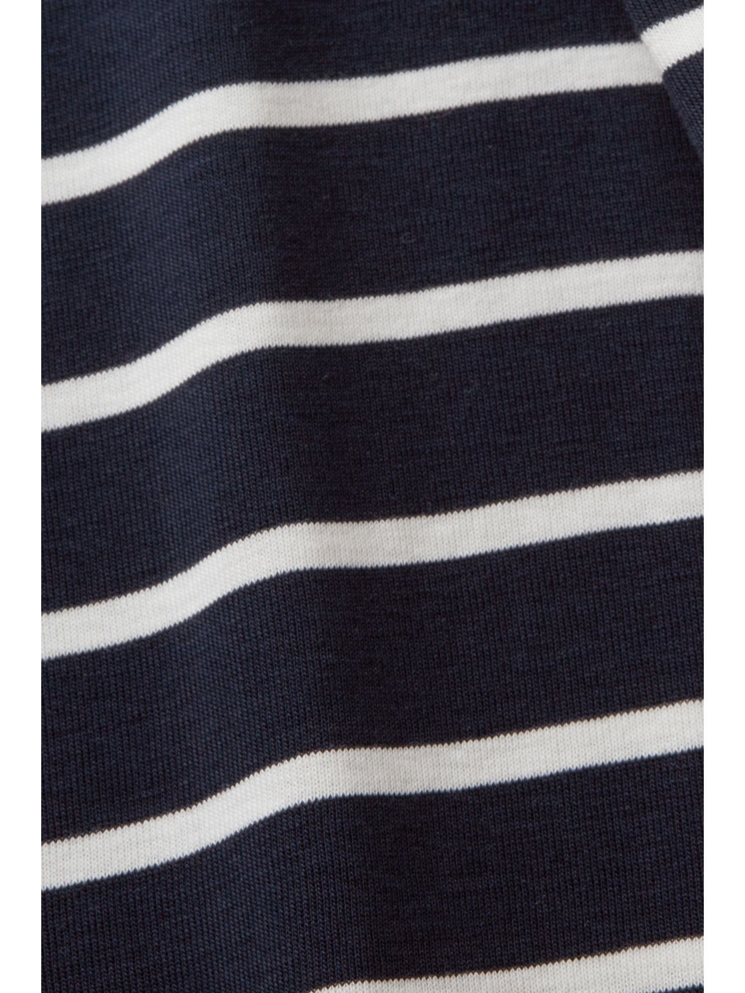 Ausschnitt rundem (1-tlg) Baumwolltop Collection NAVY T-Shirt Esprit Gestreiftes mit