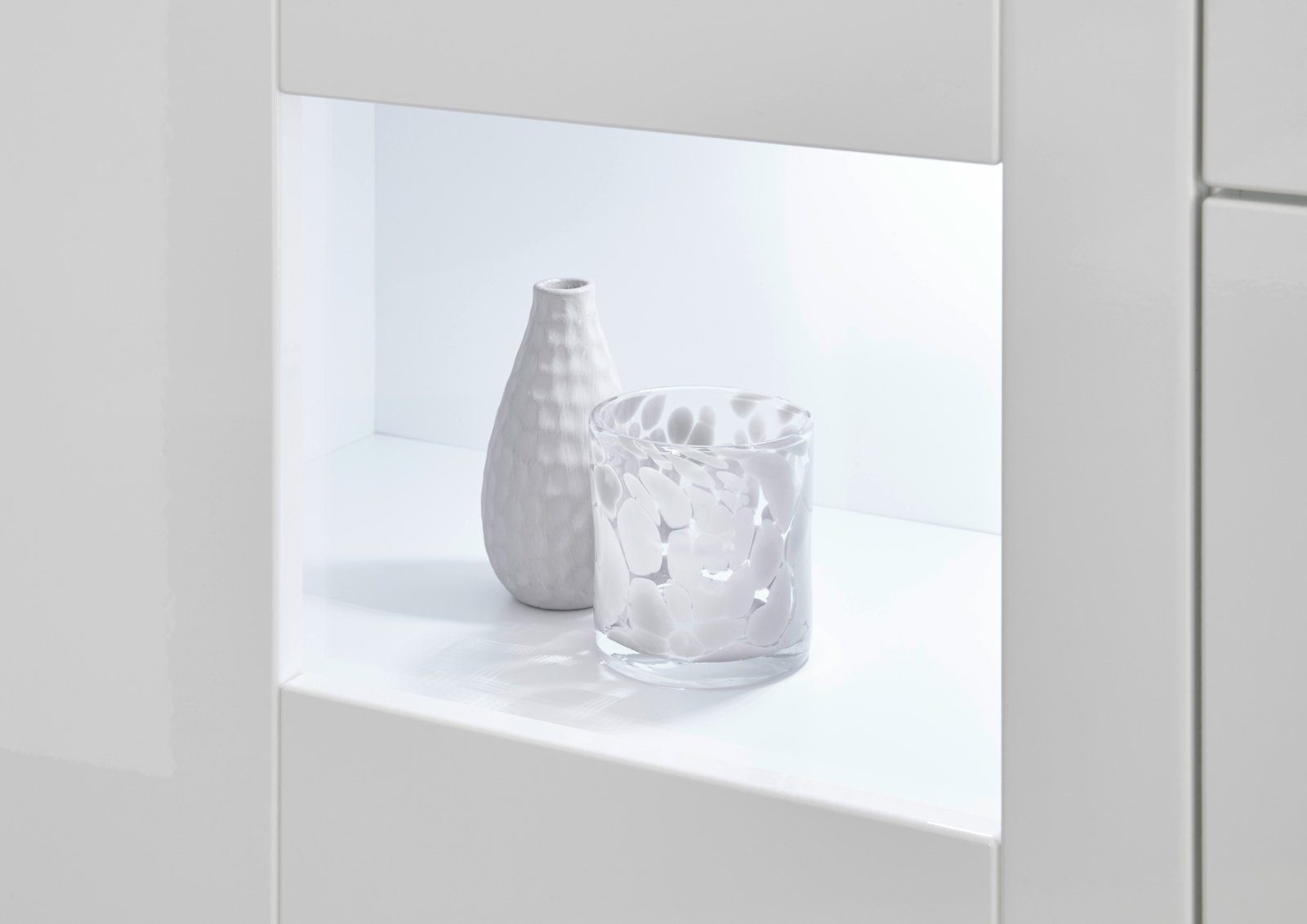 Furn.Design (Wohnkombination Crucero, 4-teilig weiß, Wohnwand ca. Hochglanz 170 in cm), 318 x