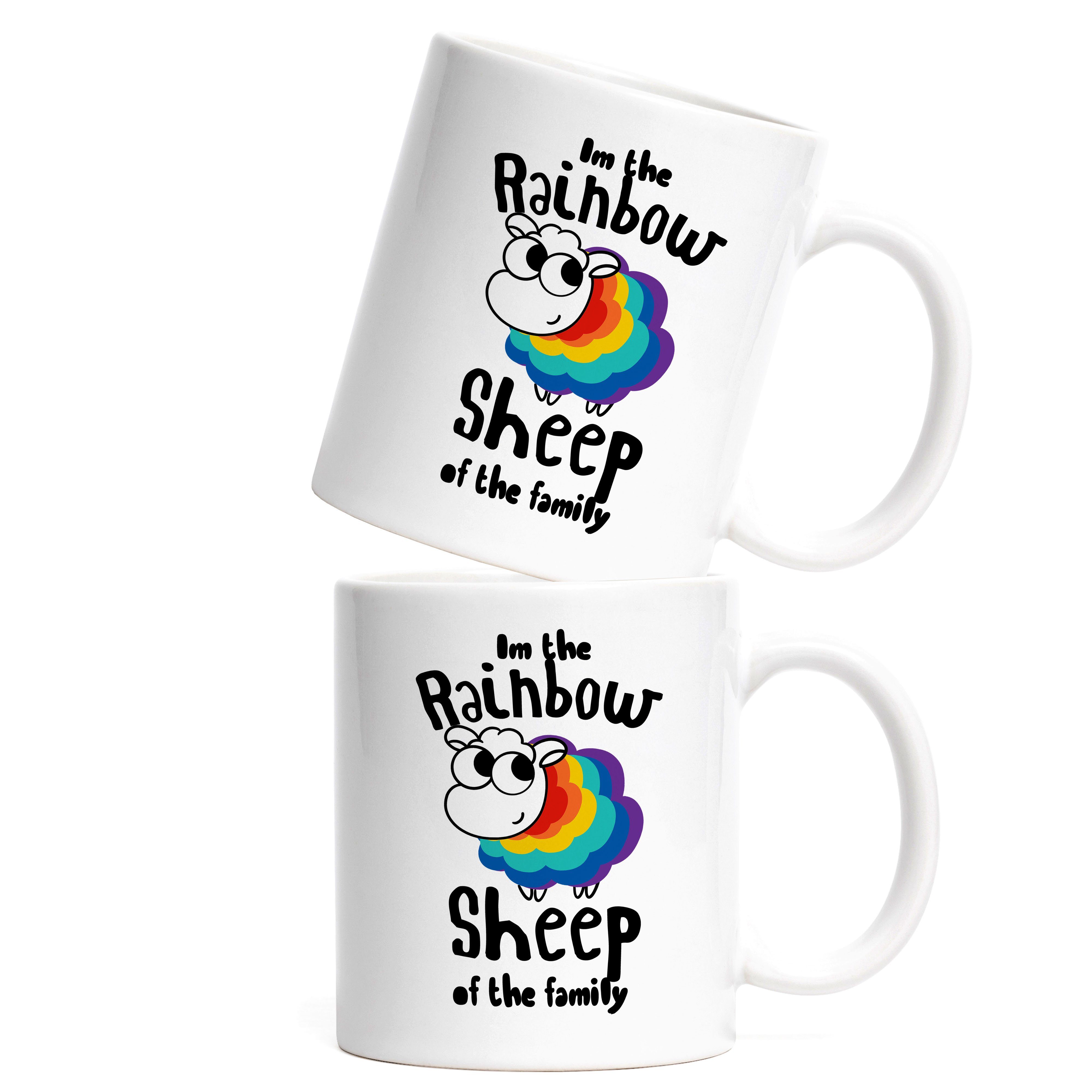 LGBTQ Hey!Print Tasse Rainbow I'm LGBT Week the Pride Regenbogen Homosexuell Gay Weiß Tasse Pride Sheep CSD Queer