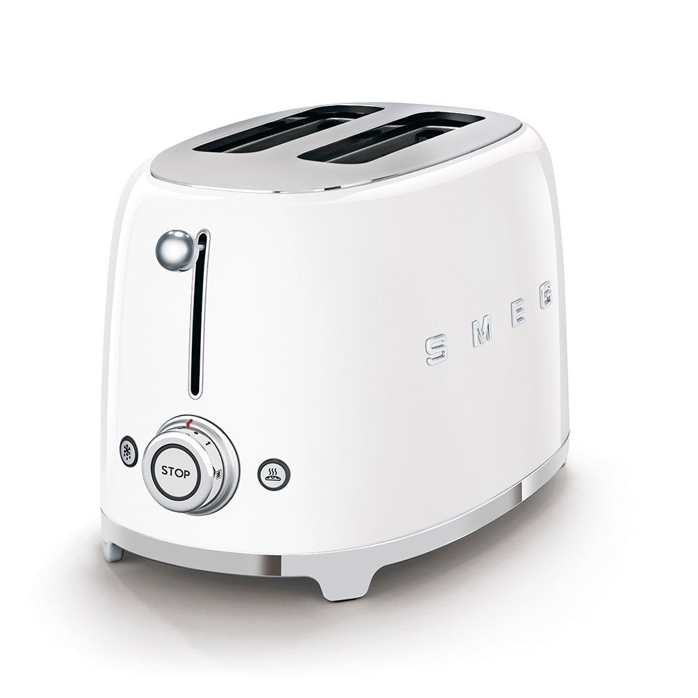 Smeg Toaster TSF01WHEU, 2 kurze Schlitze, für 2 Scheiben, 950 W