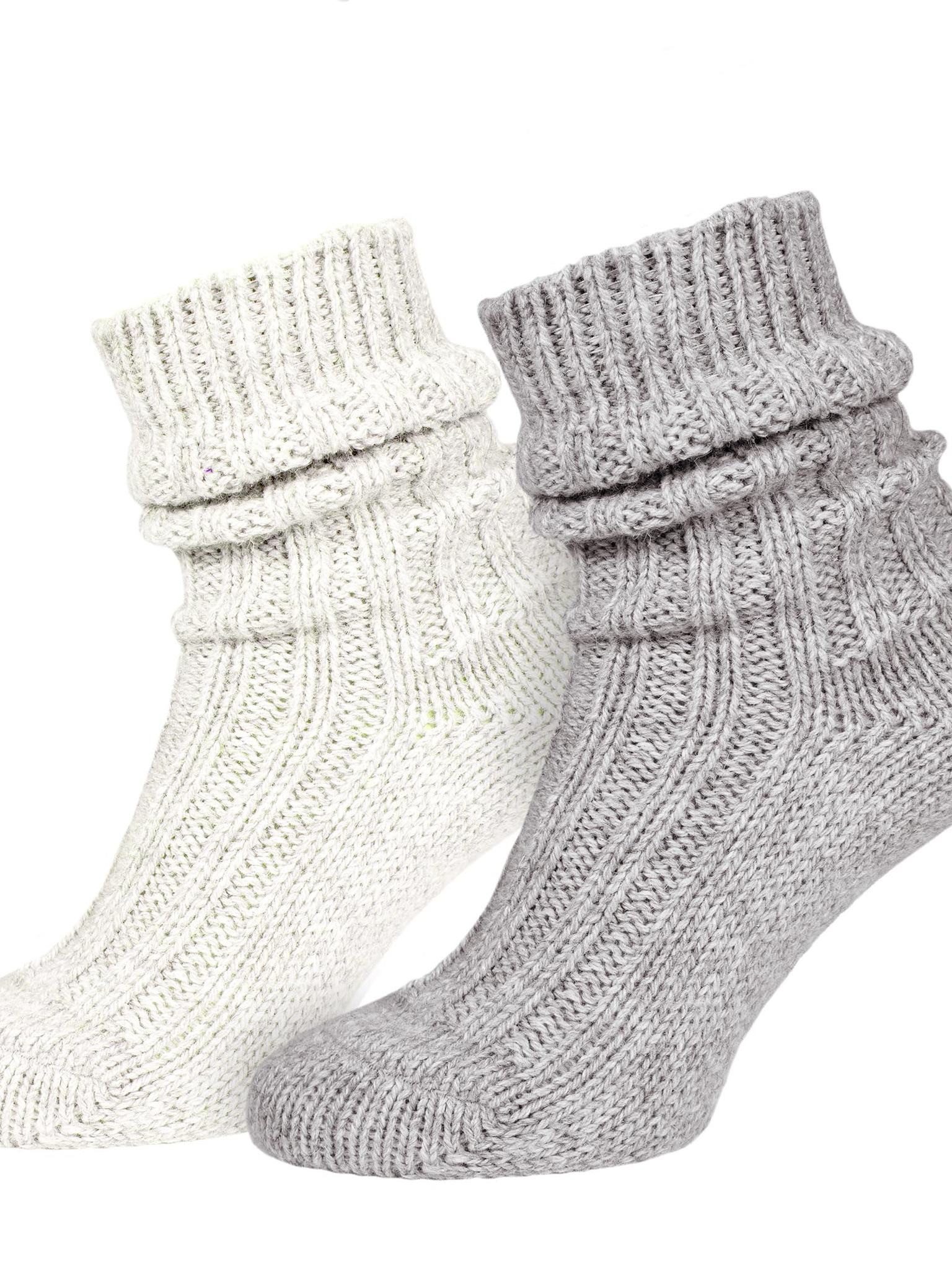 Black Snake Kuschelsocken warme dicke Wintersocken aus Wolle und Alpaka für Damen und Herren (Socken-Set, 4-Paar, Wollweiß 35/38) Wollsocken als Haussocken und  – Bild 4 von 5