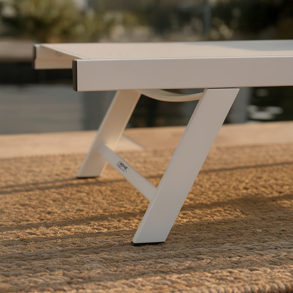 HOME DELUXE Gartenliege NAILEA - 192 x 60 x 32–96 cm, verstellbare Rückenlehne, Liegestuhl, Aluminium-Liege – Bild 5 von 5