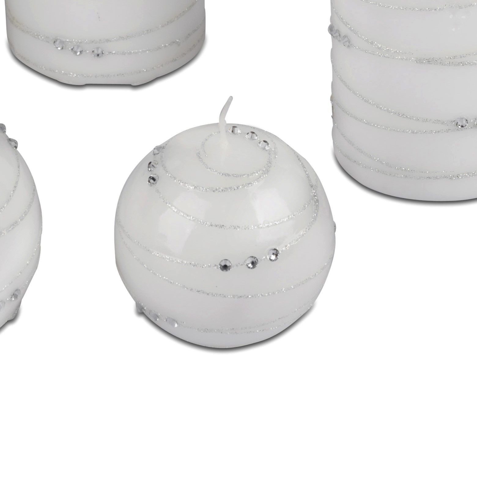 formano Kugelkerze Spirale, Farbe: Weiß, Motiv: Spirale