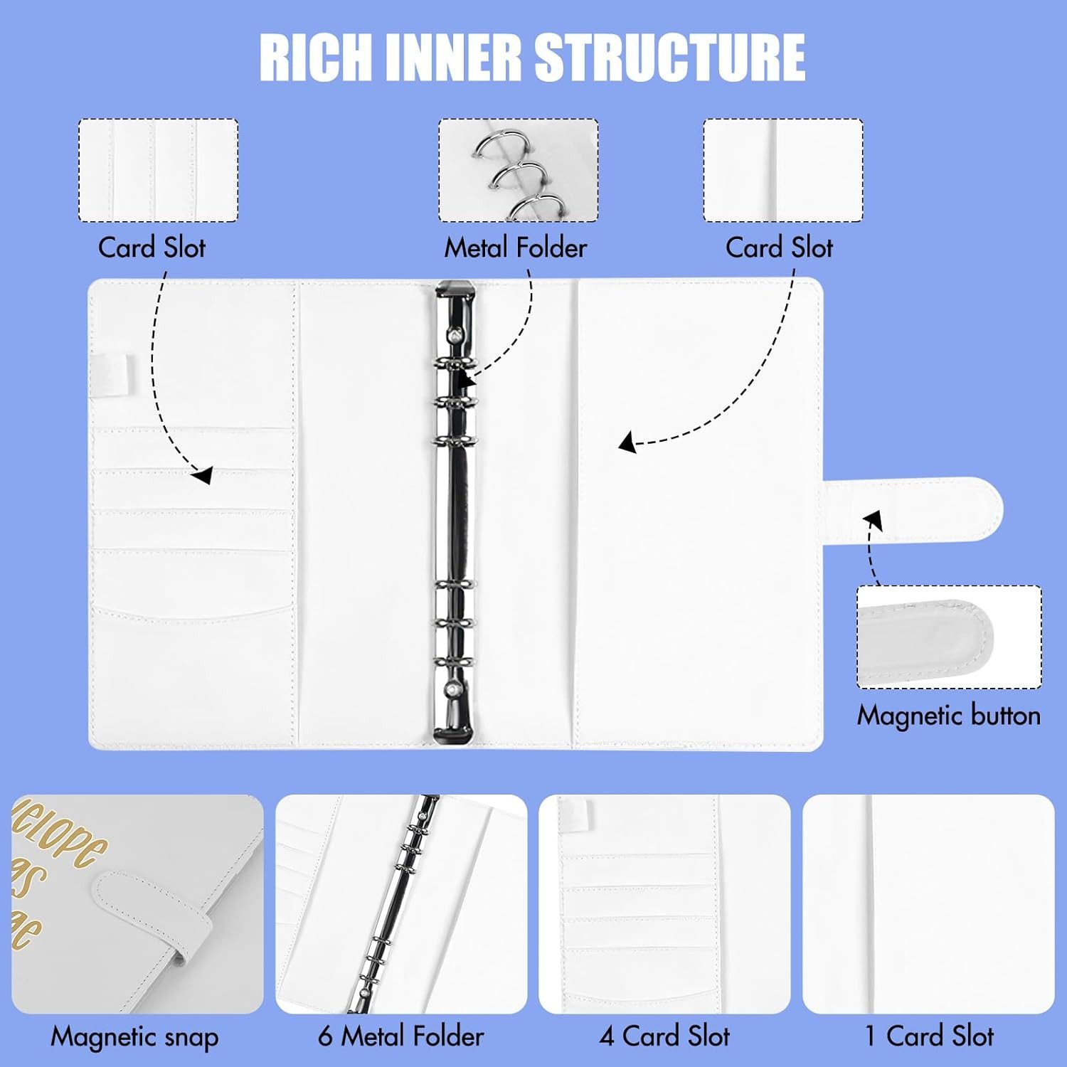FELIXLEO Tagebuch 100 Tage Spar Challenge Binder, 100 Umschläge Sparmappe Budgetplaner