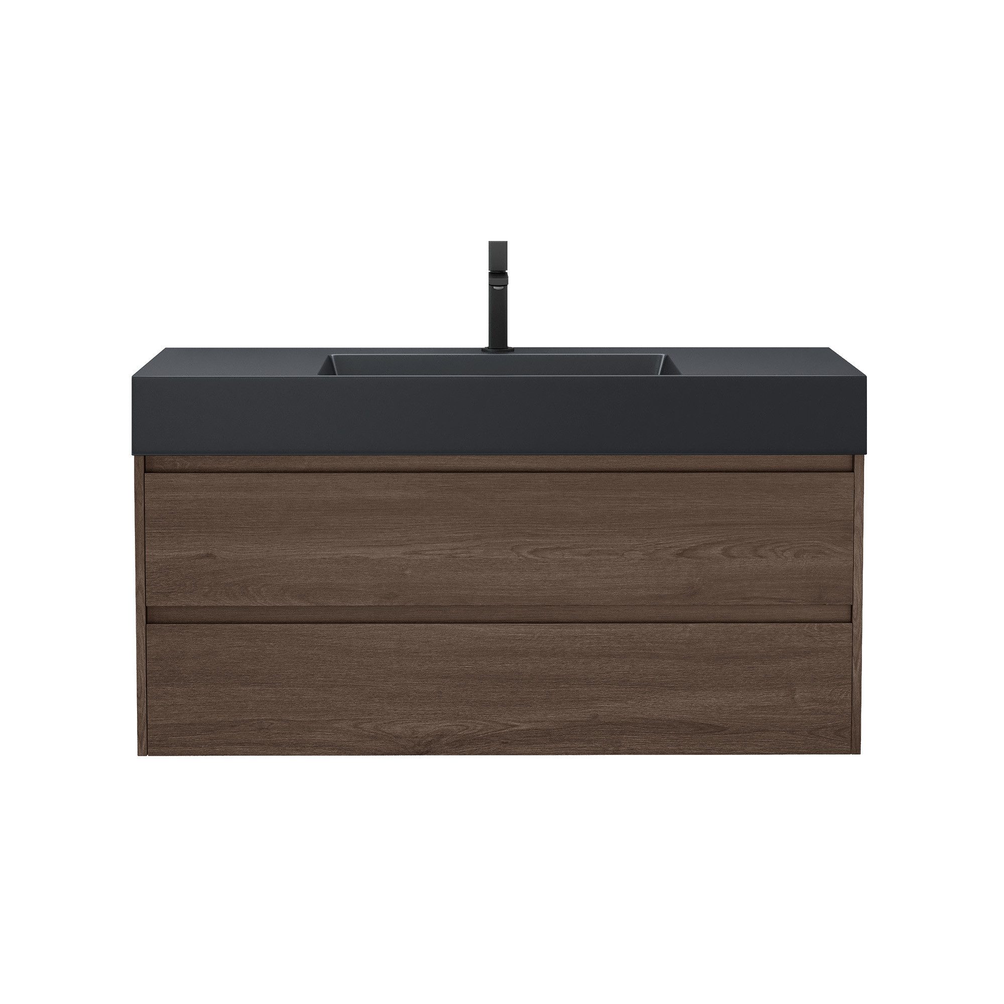 doporro Badmöbel-Set Waschtisch mit Unterschrank 20cm ein Armaturloch zwei Schubladen Deep, mit Soft-Close Funktion, Holzbeschichtung