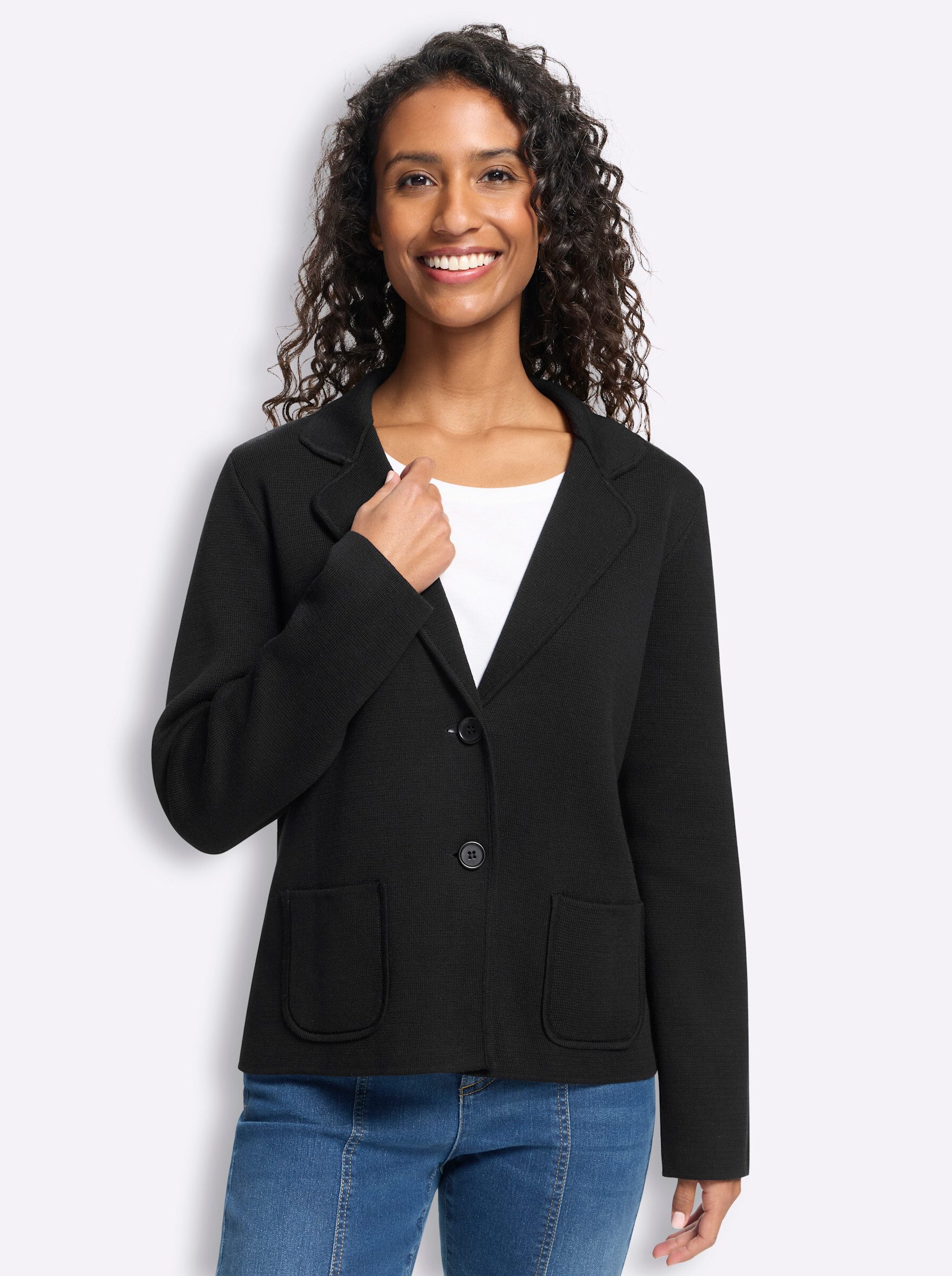 heine Blusenblazer Strickblazer Langarm